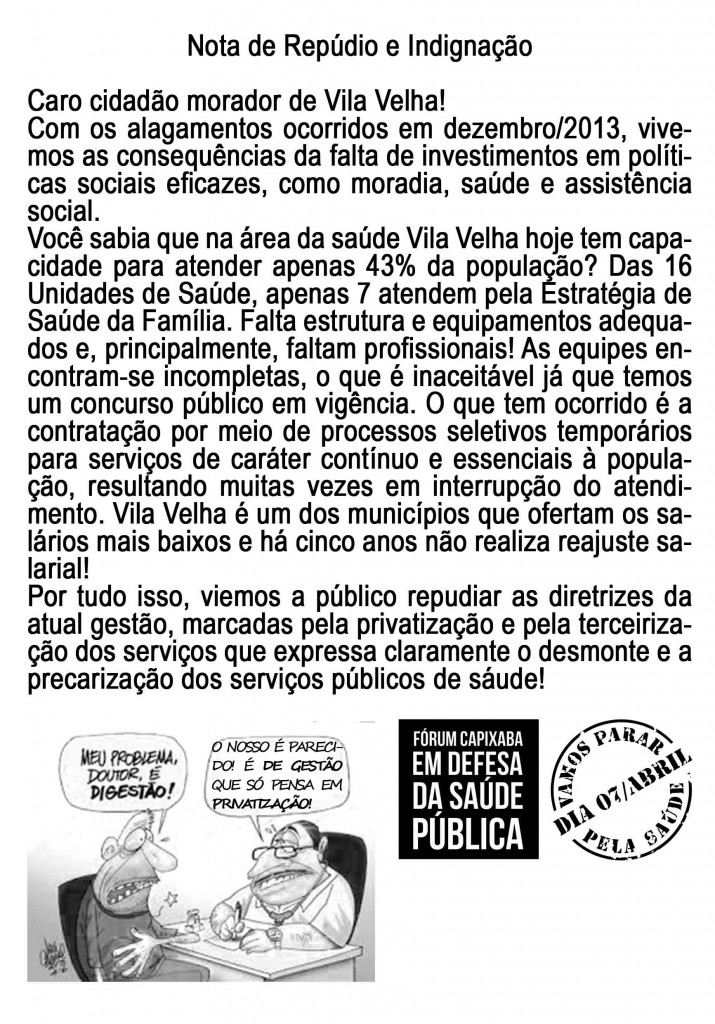 nota de repudio saude